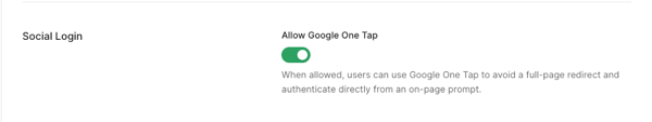 Enable Google One Tap