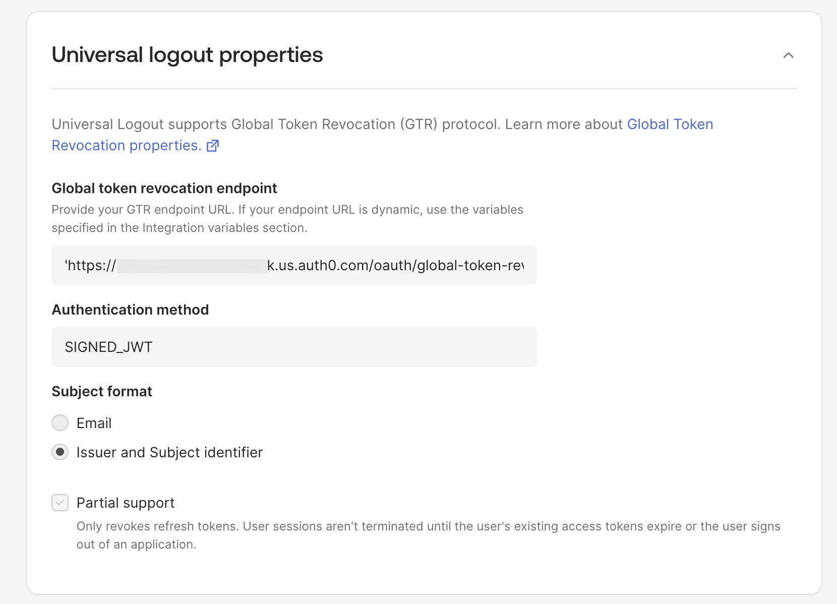 Okta Admin Console Universal Logout Settings