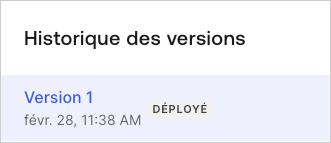 Actions : Historique des versions