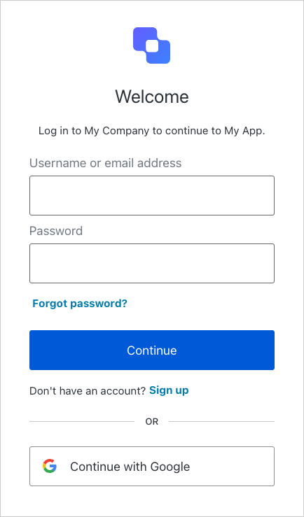 Auth0 login screen