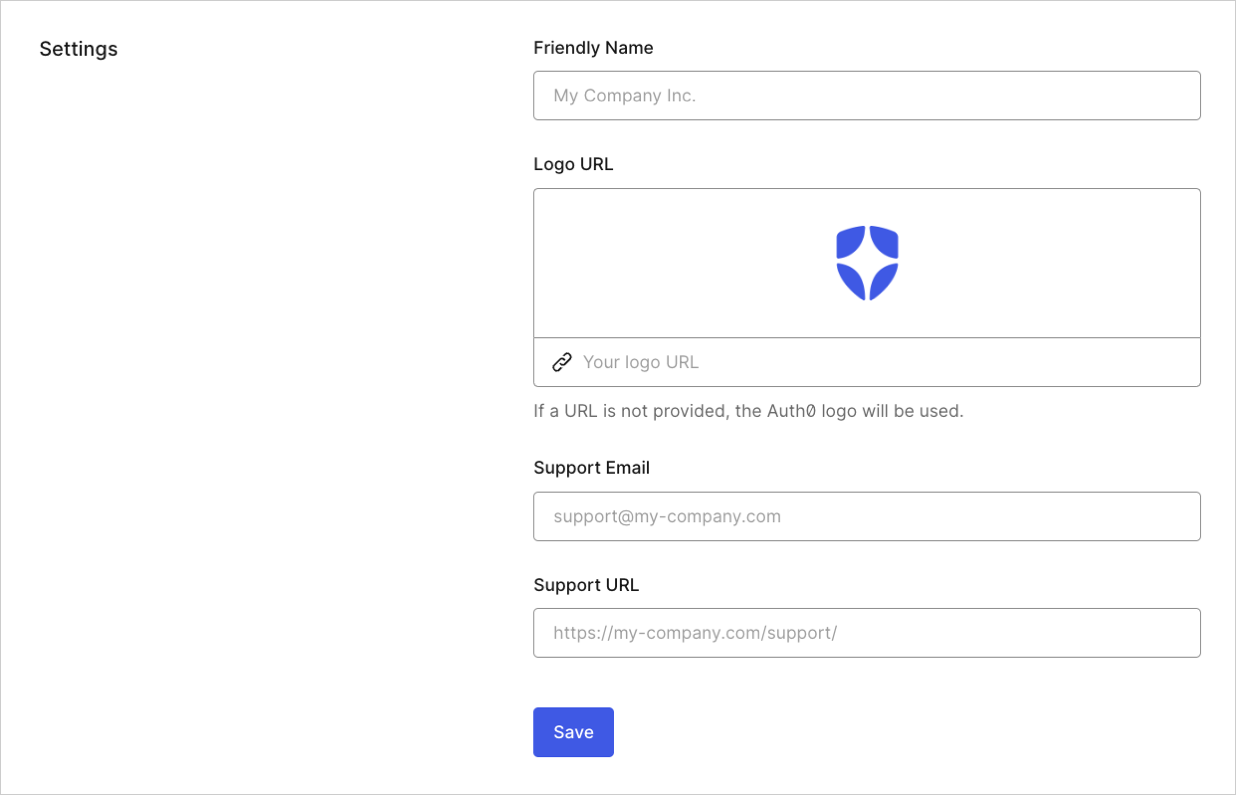 Dashboard Tenant Settings General Settings tab