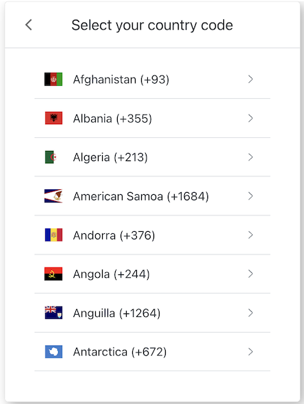 ACUL MFA Country Codes