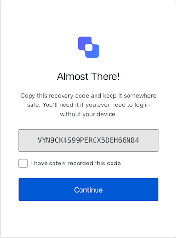 ACUL MFA Recovery Code Enrollment