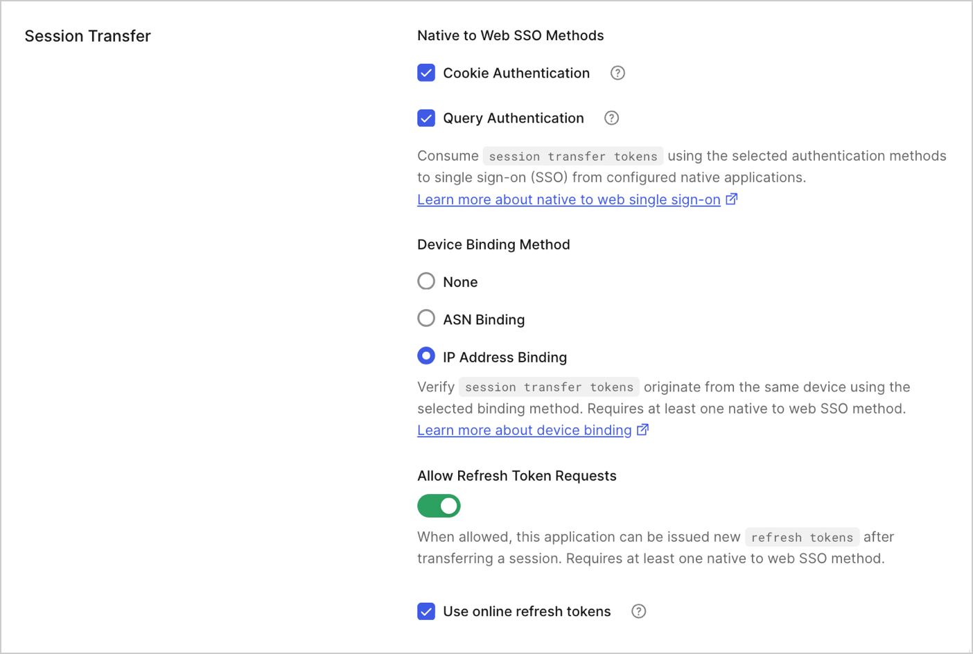 Session Transfer Web application