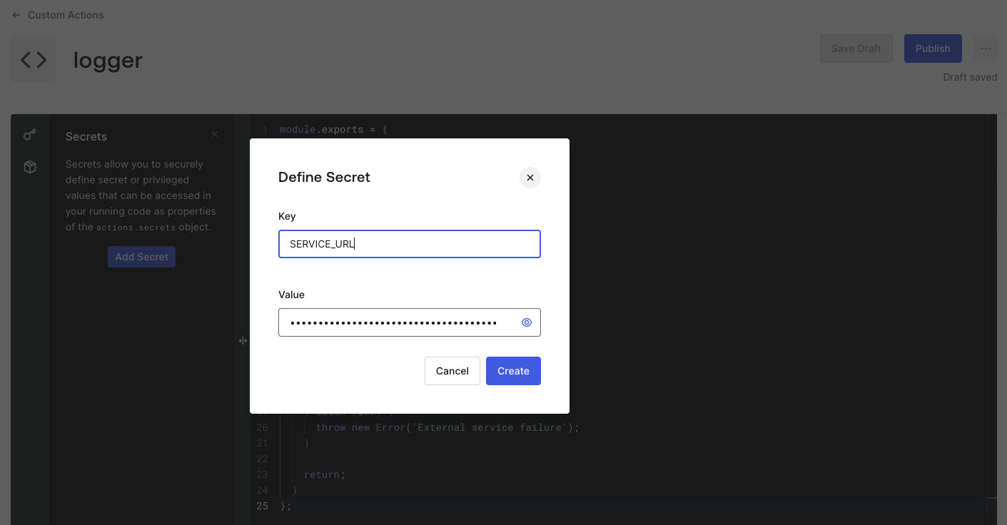 Actions Modules - Secret added
