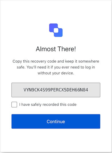 ACUL MFA Recovery Code Challenge New Code