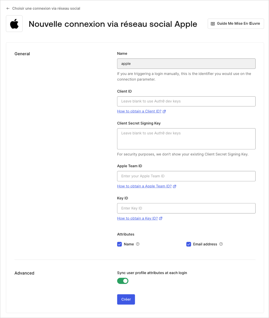 Apple Social Connection Settings