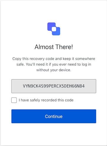 MfaRecoveryCodeEnrollment