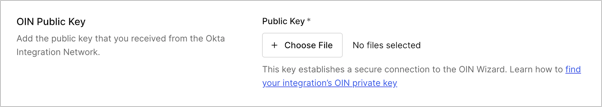 OIN Public Key upload