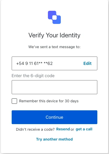 ACUL Reset Password MFA SMS Challenge