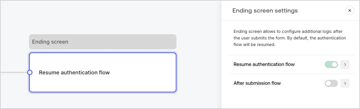 Dashboard > Forms > Ending screen node