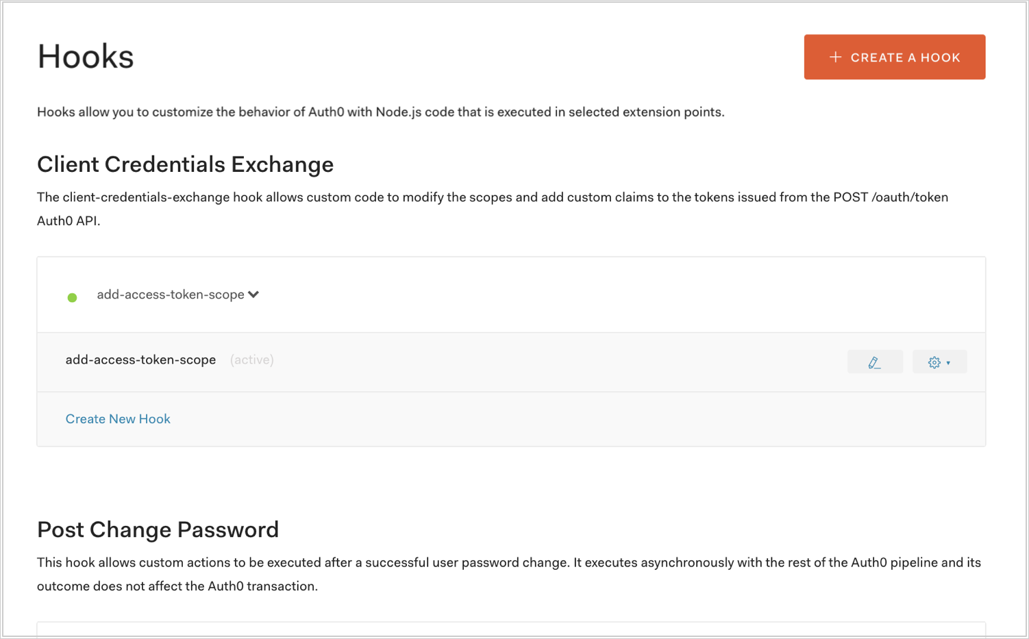 Auth0 Hook selection