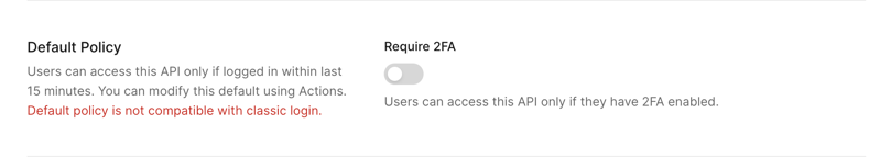 Default Policy API Setting
