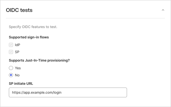 OIN integration OIDC test