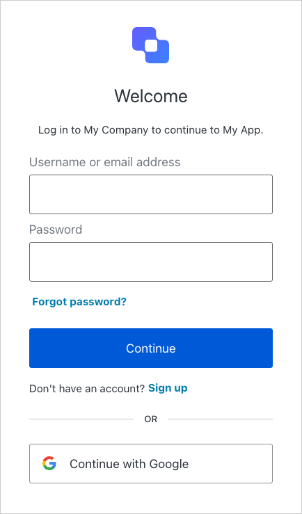 Auth0 login screen