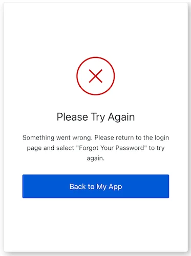 ACUL reset password error