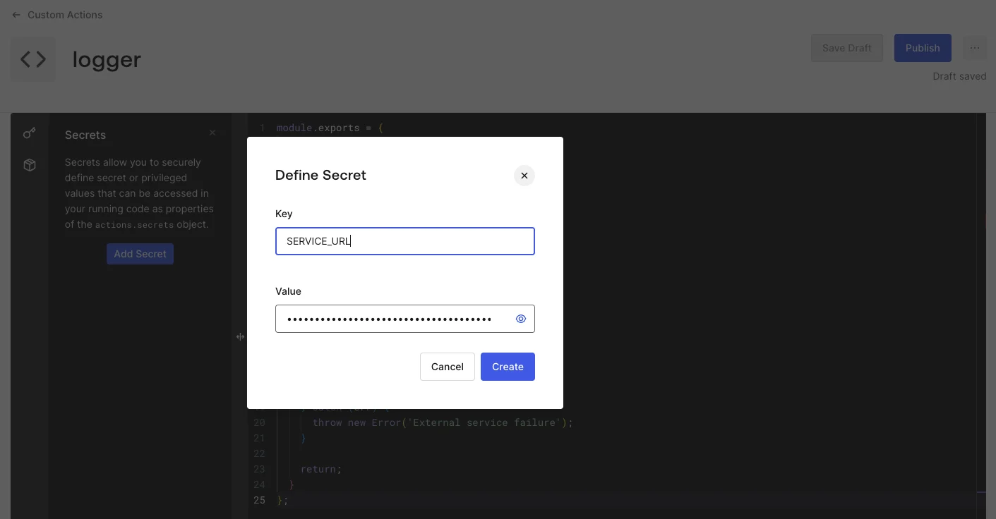 Actions Modules - Secret added