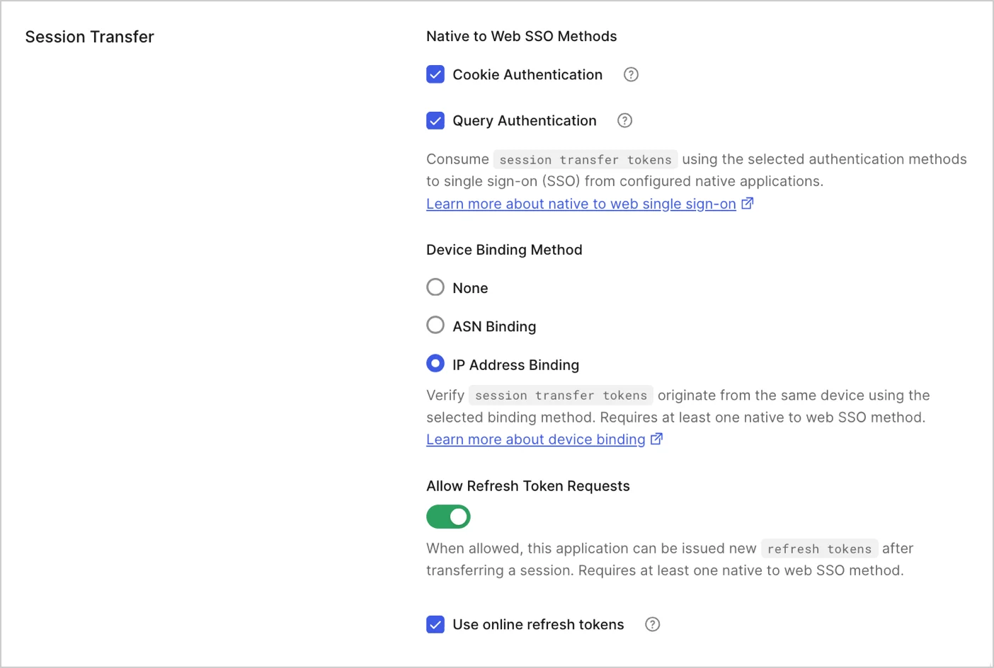 Session Transfer Web application