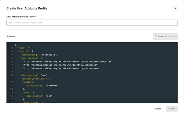 UAP mapping Authentication > Enterprise > Self-Service