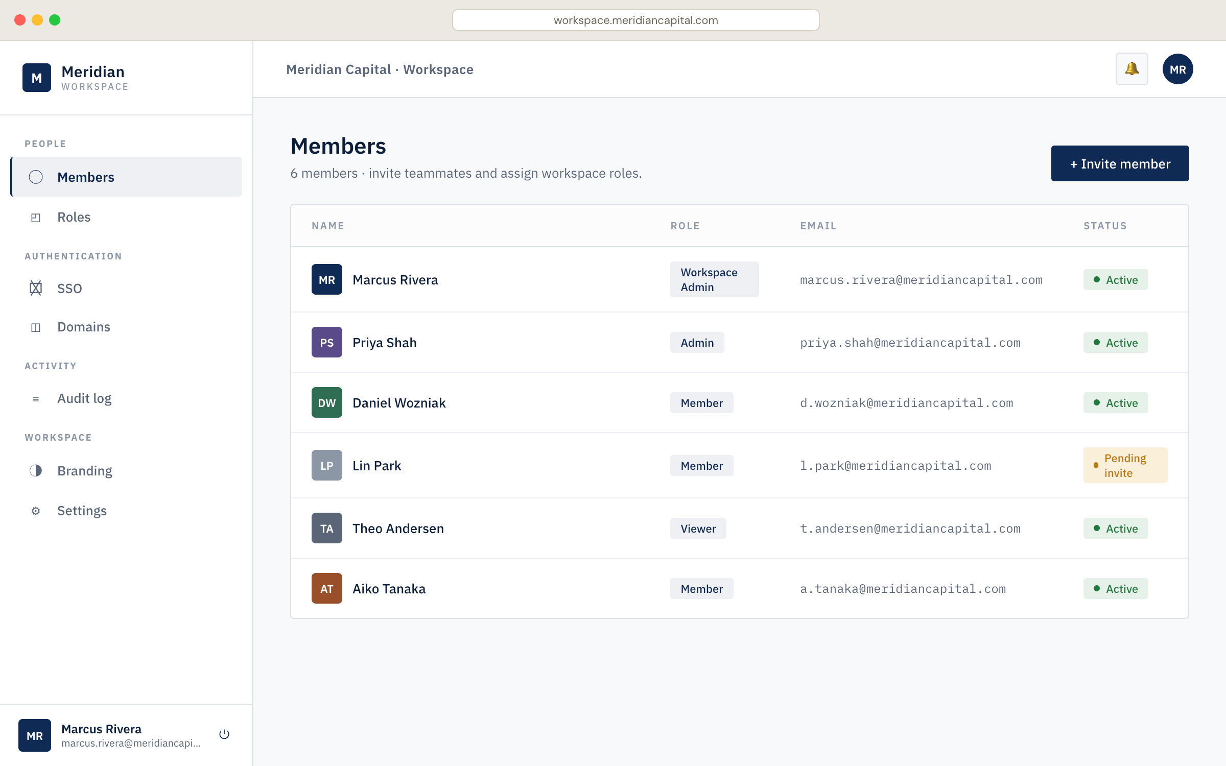 Business portal example