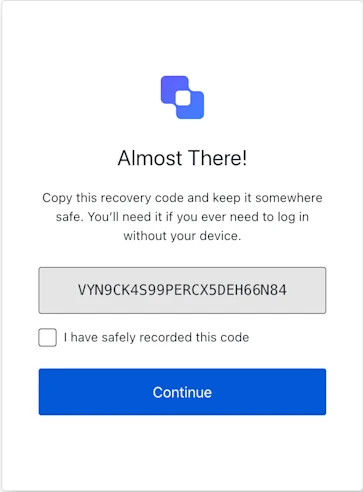 MfaRecoveryCodeEnrollment