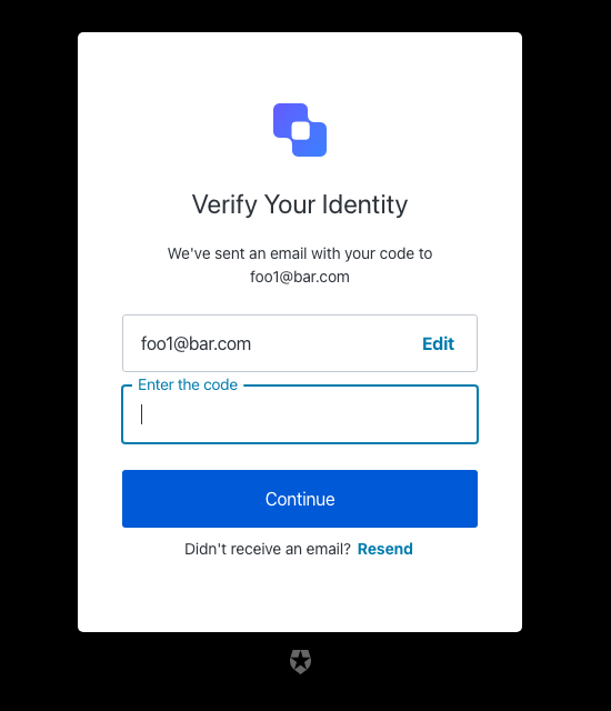 login-passwordless-email-code reference screenshot
