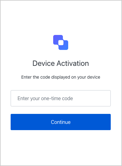 Auth0 Flows Device Authorization prompt directing the user to enter the code displayed on their device