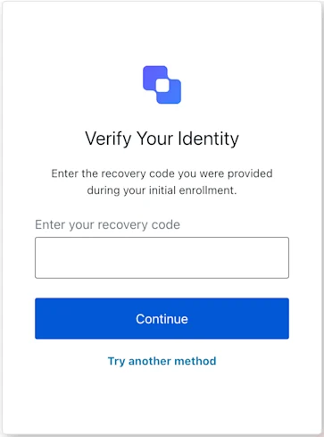 ACUL Reset Password MFA Recovery Code Challenge