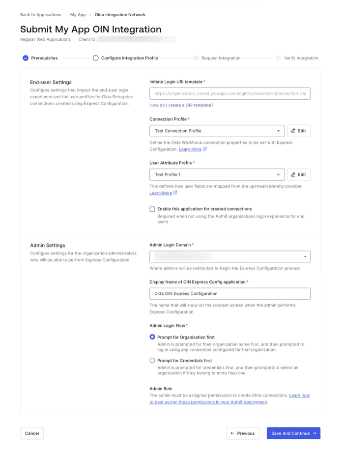 Dashboard>Applications>OIN>URI-template