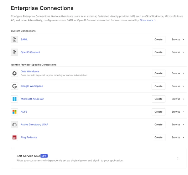 Dashboard - Connections - Enterprise