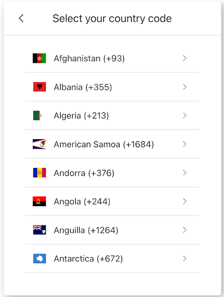 ACUL MFA Country Codes