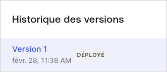 Actions : Historique des versions