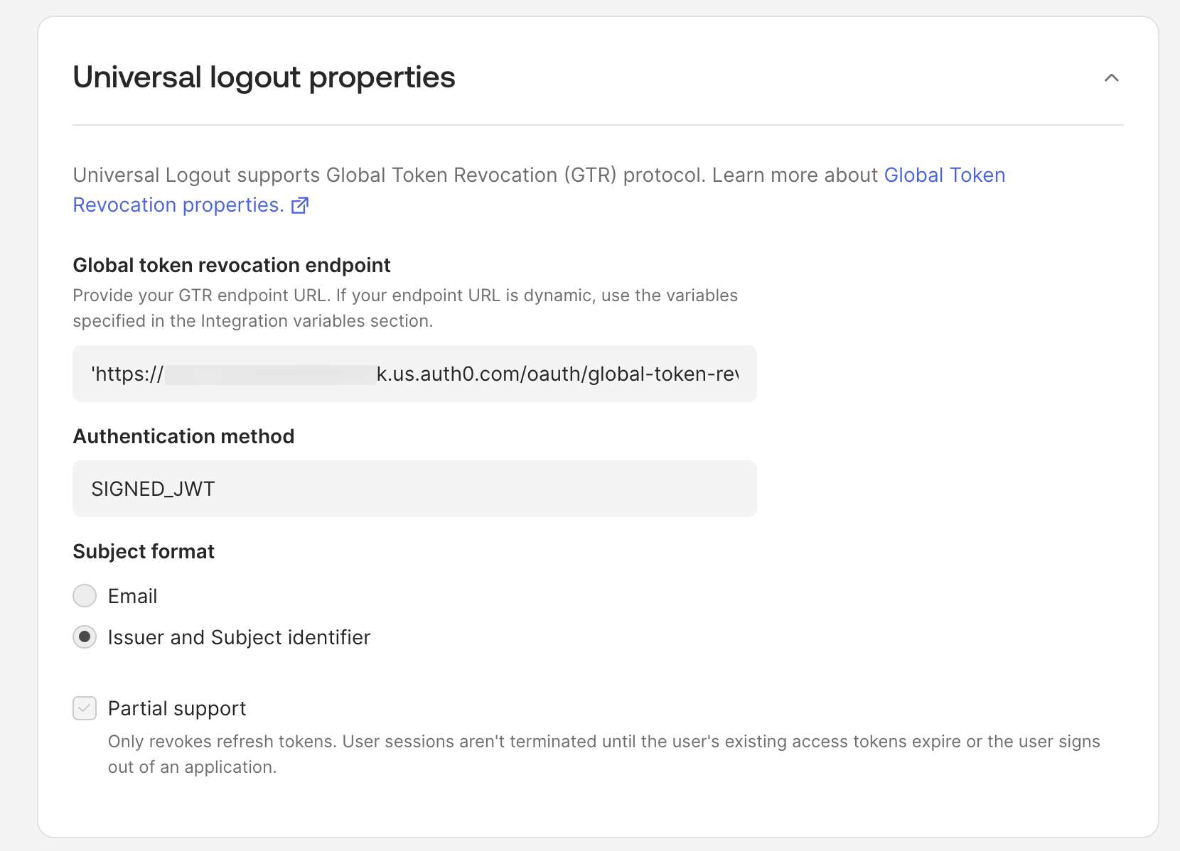 Okta Admin Console Universal Logout Settings