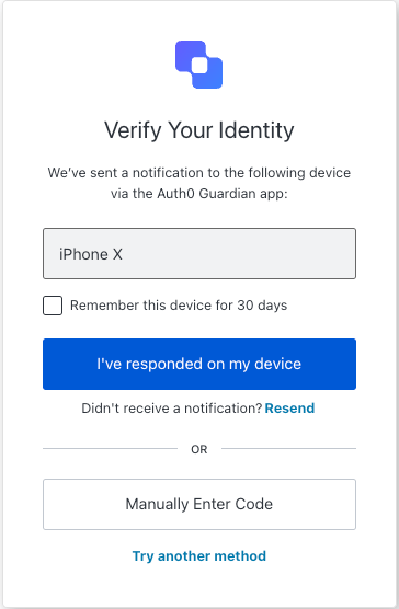 ACUL Reset Password MFA Push Challenge Push
