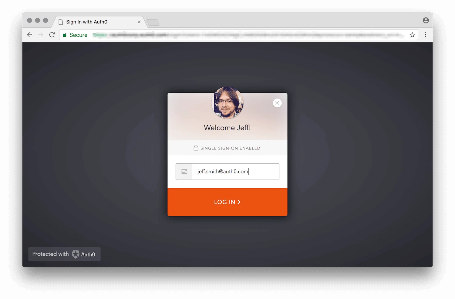 Mapped domain login screen