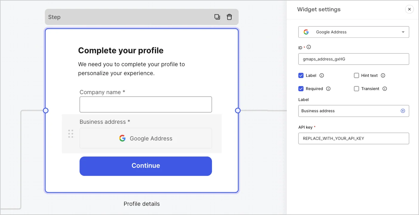 Dashboard > Forms > Components > Widget