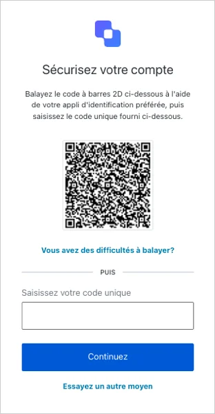 Exemple de configuration d’un code QR OTP Auth0 Guardian