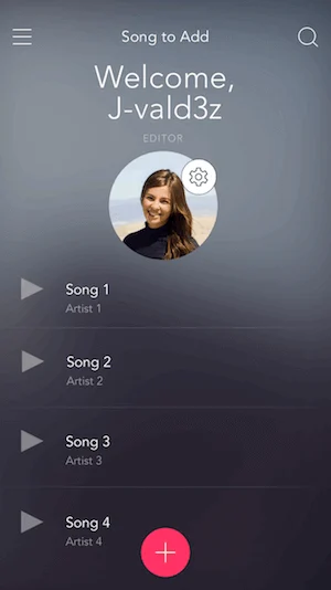 Example of user profile page with editor role.