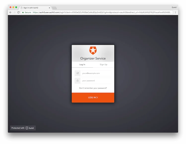 Lock login page