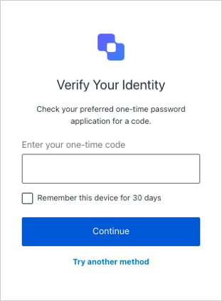 Exemple de prompt de connexion OTP d’Auth0 Guardian