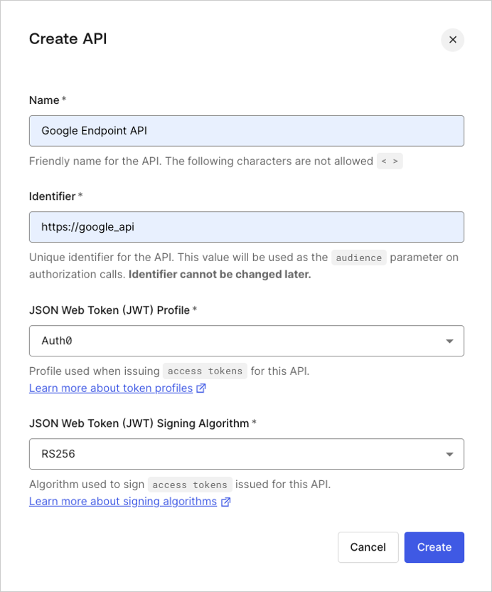 Dashboard - Créer des API - intégration -Google Endpoints