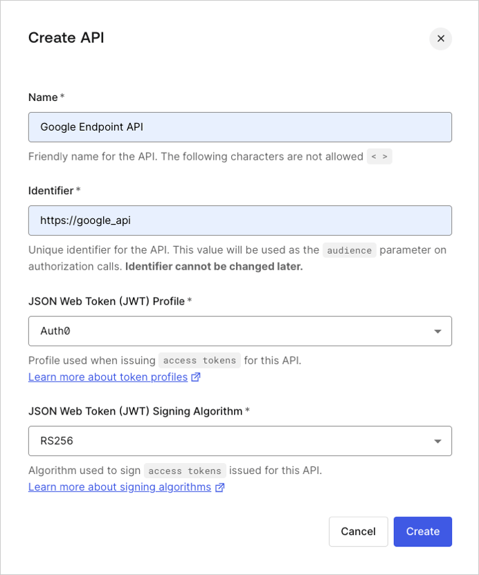 Dashboard - Créer des API - intégration -Google Endpoints