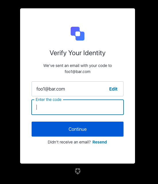 login-passwordless-email-code reference screenshot