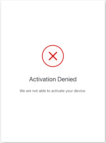 ACUL Device Code Activation Denied