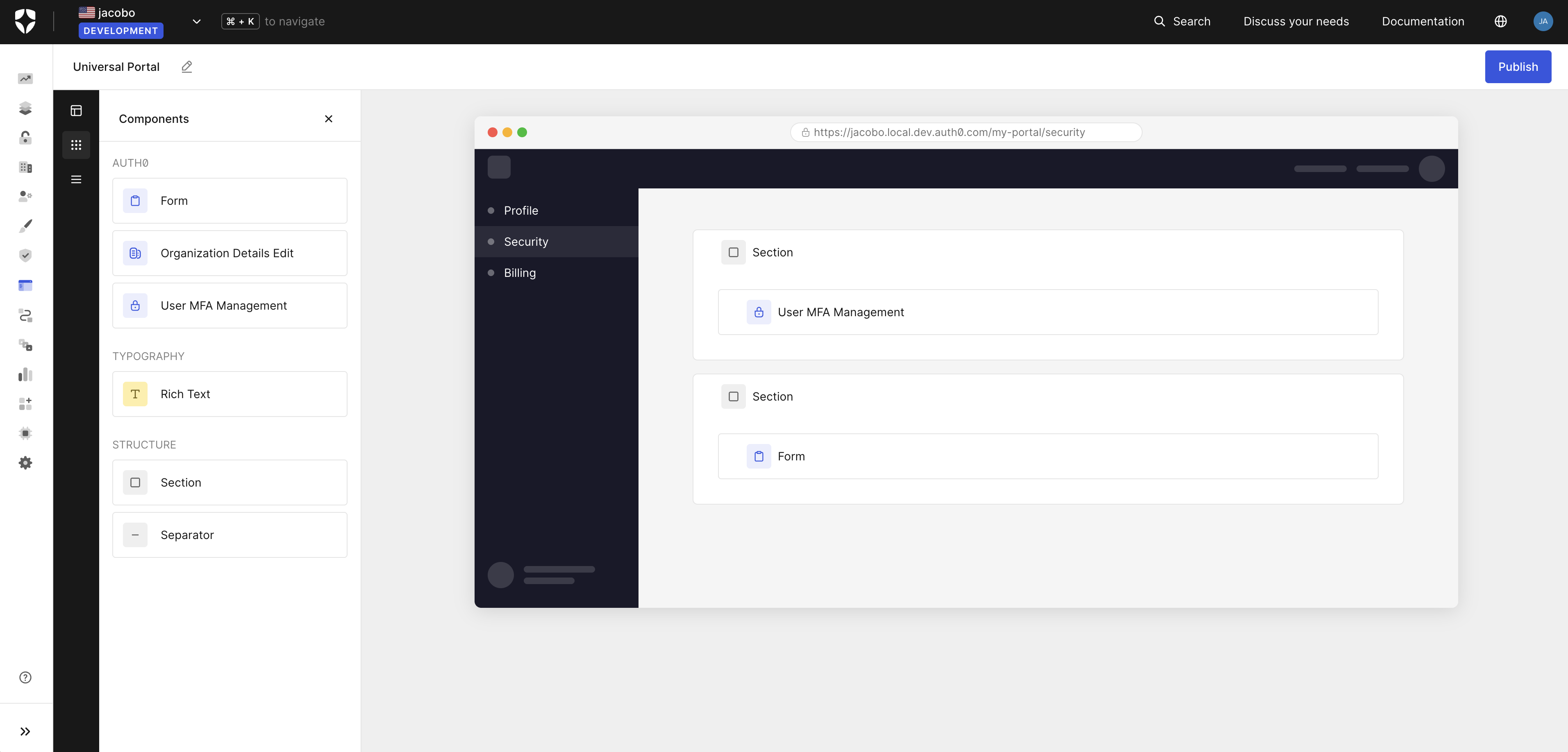 Universal Portals visual editor