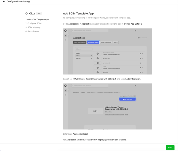 Create an application to provision users.
