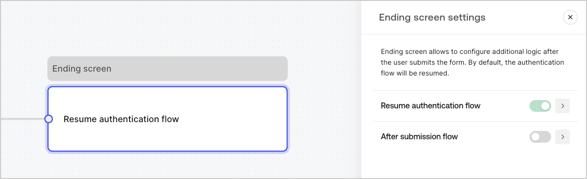 Dashboard > Forms > Ending screen node
