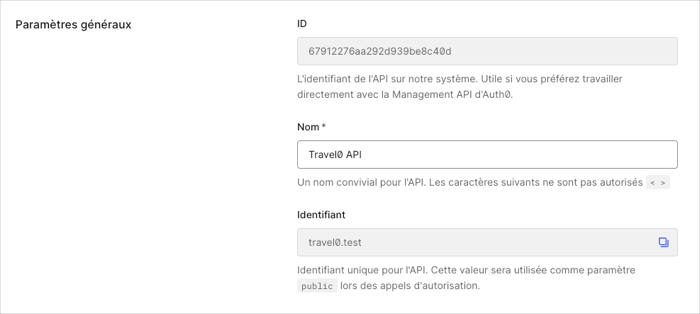 Dashboard (Tableau de bord) - Applications - API - Settings Tab (Onglet paramètres) - Access Settings (Paramètres d’accès)