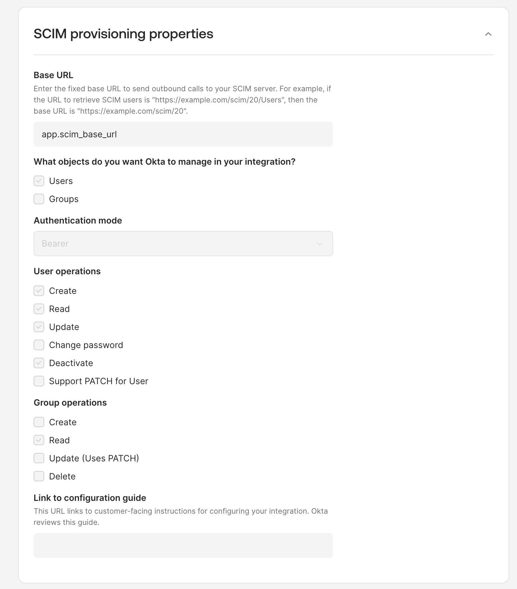 OIN Express Configuration SCIM Provisioning