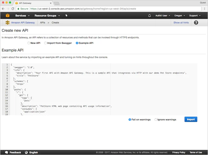 AWS API Gateway - Example API